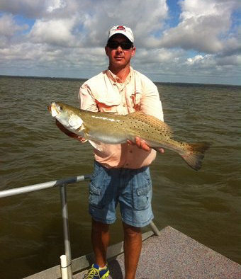 Capt. Rolf with a nice Matagorda Bay trout!